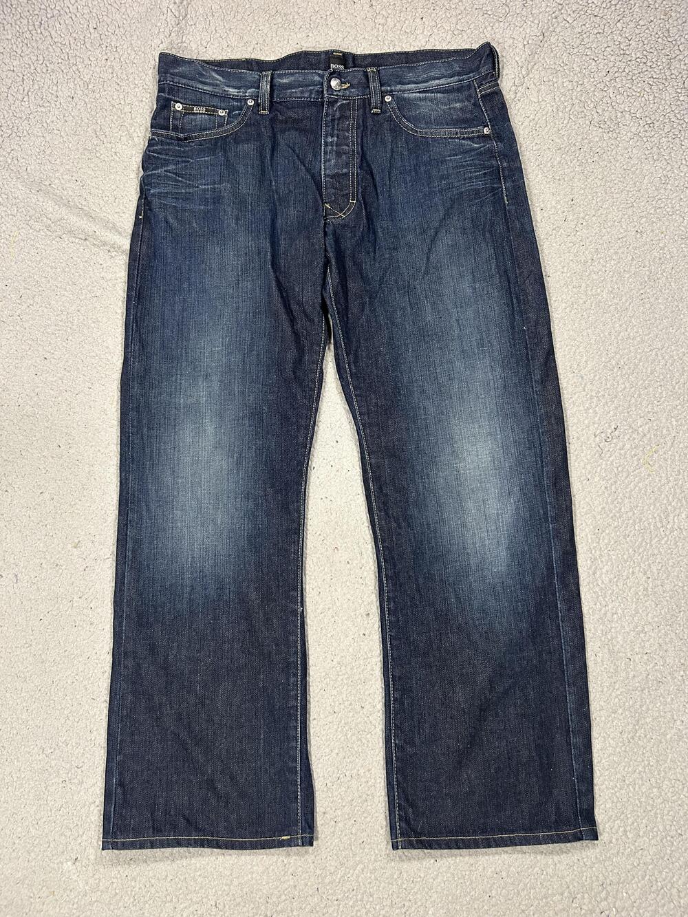 BOSS Hugo Boss Texas Jeans Mens 36x30 Blue Medium Wash Regular Straight Denim